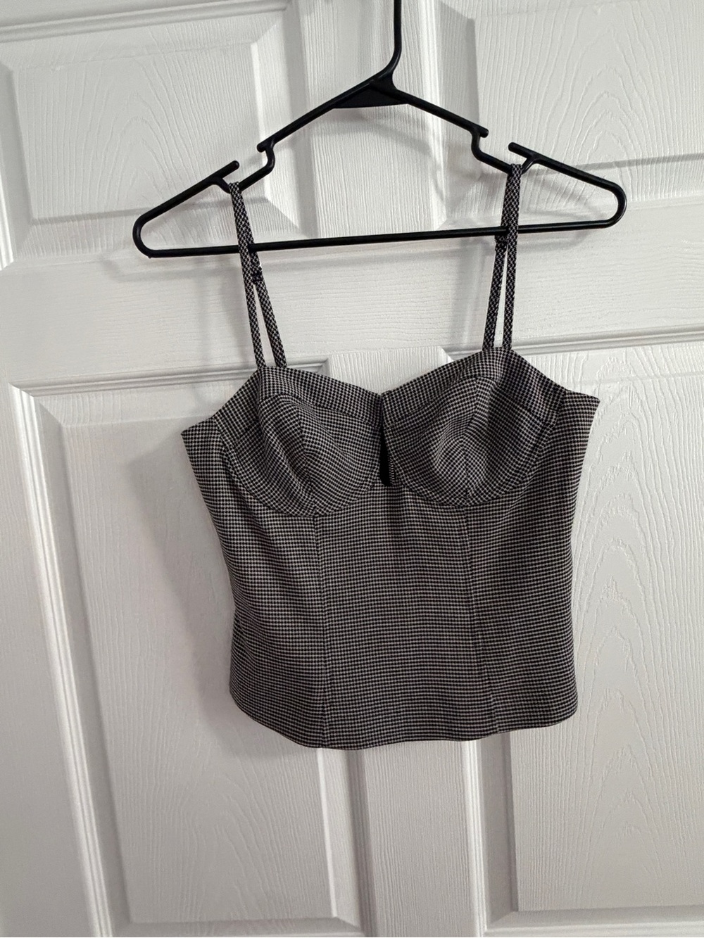 Black & White Check Bustier Top